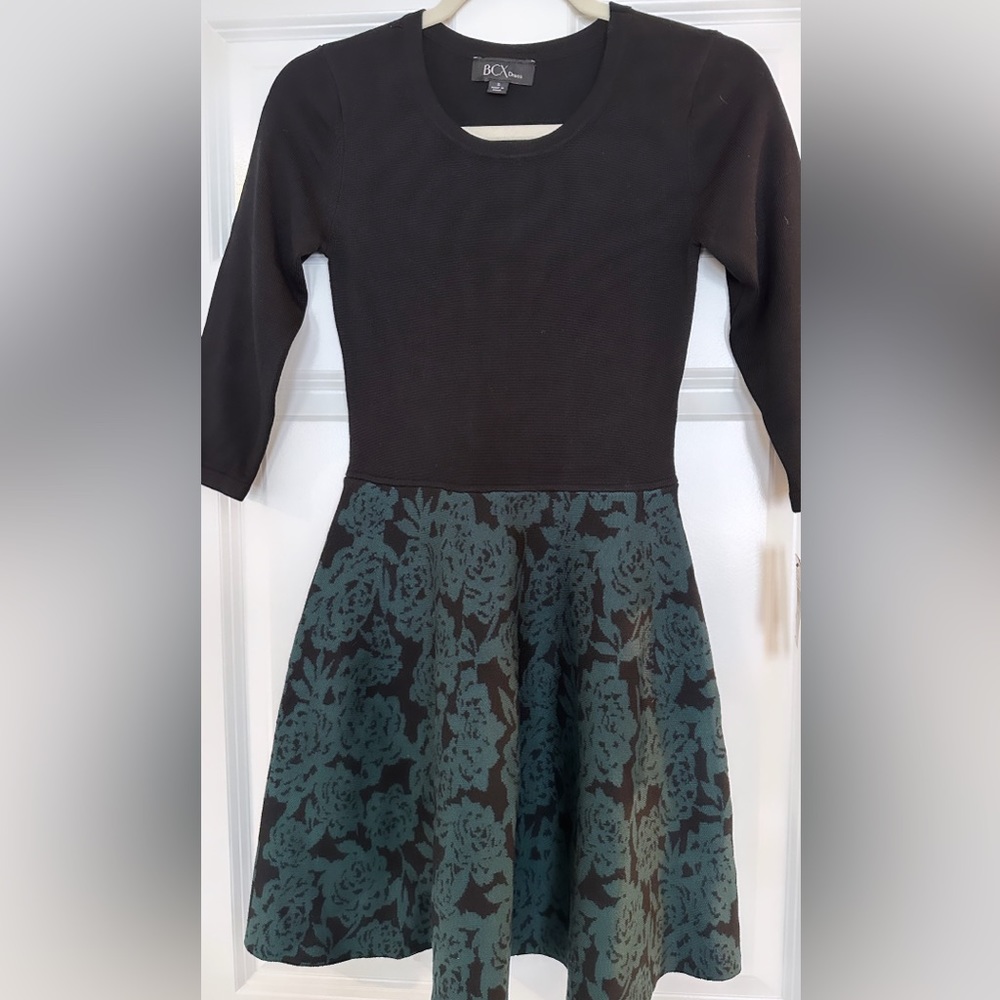 New JUNIORS HOUNDSTOOTH MINI SWEATERDRESS size S